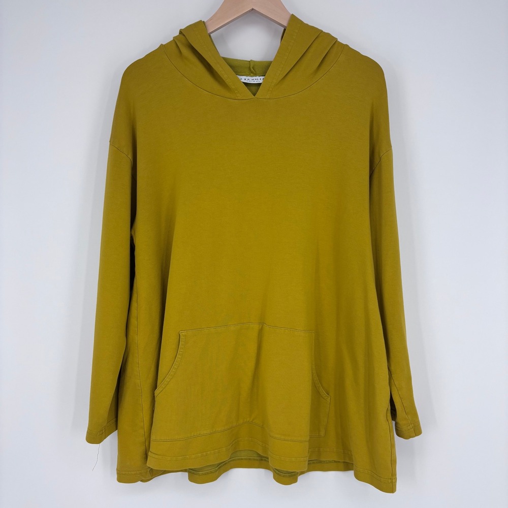 Bryn Walker Hoodie‎ Womens S Yellow Bamboo Organic Cotton Lagenlook Tunic
